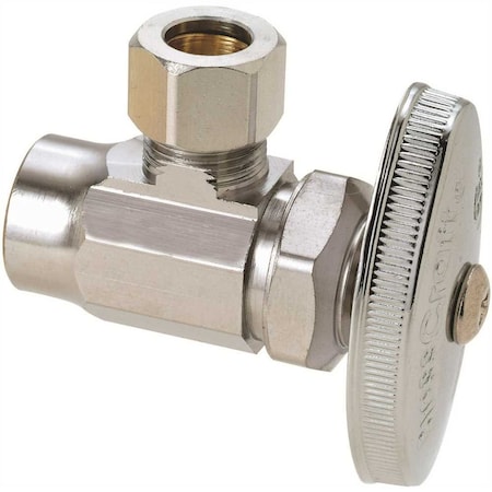 Brasscraft 1/2 in. Nominal Sweat Inlet x 3/8 in. O.D. Compression Outlet Brass Multi-Turn Angle Valve in Chrome R19X C